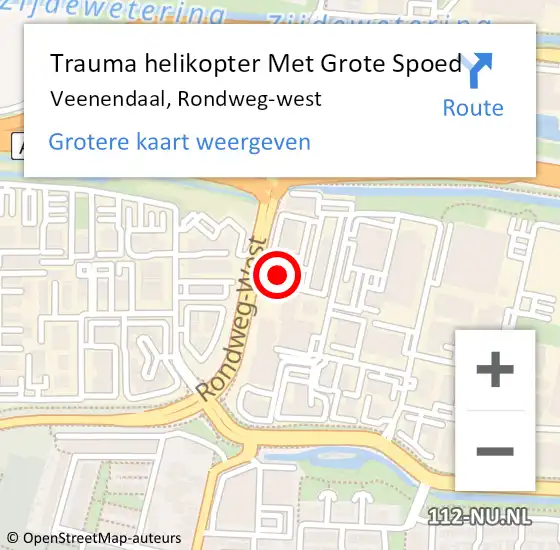Locatie op kaart van de 112 melding: Trauma helikopter Met Grote Spoed Naar Veenendaal, Rondweg-west op 23 februari 2024 16:16