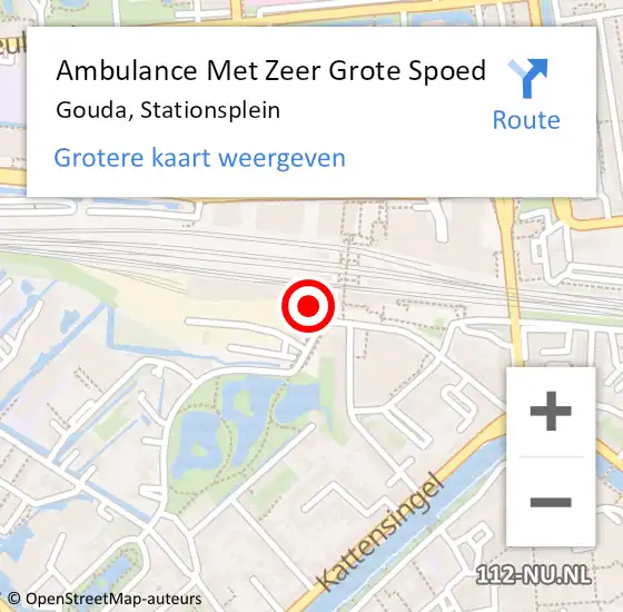 Locatie op kaart van de 112 melding: Ambulance Met Zeer Grote Spoed Naar Gouda, Stationsplein op 23 februari 2024 16:38