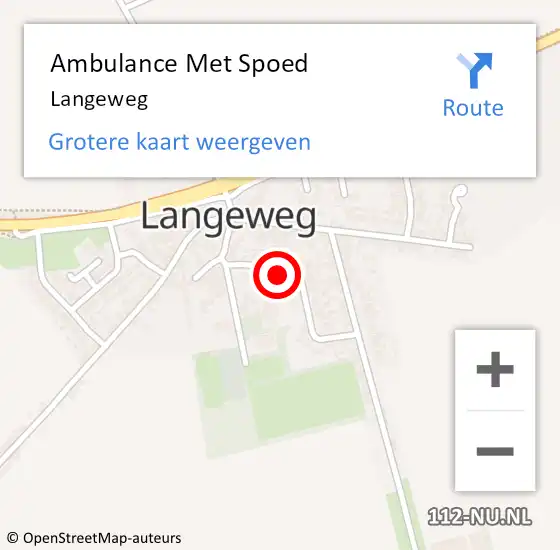 Locatie op kaart van de 112 melding: Ambulance Met Spoed Naar Langeweg op 23 februari 2024 17:43