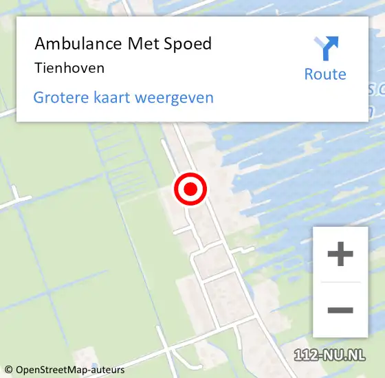 Locatie op kaart van de 112 melding: Ambulance Met Spoed Naar Tienhoven op 23 februari 2024 18:19