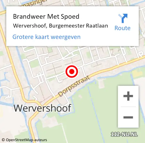 Locatie op kaart van de 112 melding: Brandweer Met Spoed Naar Wervershoof, Burgemeester Raatlaan op 23 februari 2024 19:51