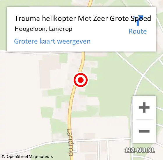 Locatie op kaart van de 112 melding: Trauma helikopter Met Zeer Grote Spoed Naar Hoogeloon, Landrop op 23 februari 2024 20:20