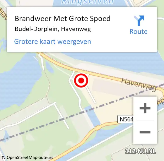 Locatie op kaart van de 112 melding: Brandweer Met Grote Spoed Naar Budel-Dorplein, Havenweg op 23 februari 2024 21:29