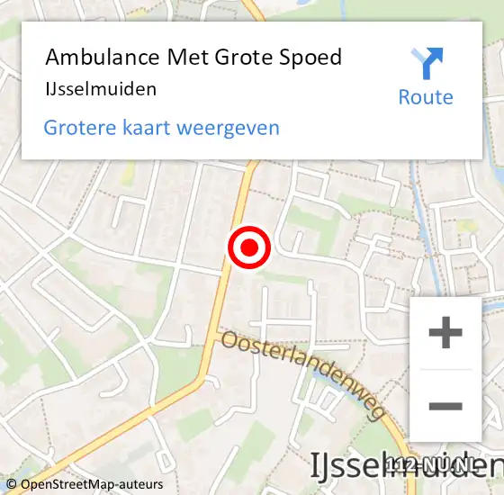 Locatie op kaart van de 112 melding: Ambulance Met Grote Spoed Naar IJsselmuiden op 23 februari 2024 22:15