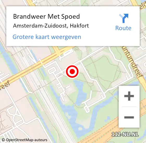 Locatie op kaart van de 112 melding: Brandweer Met Spoed Naar Amsterdam, Hakfort op 23 februari 2024 22:35