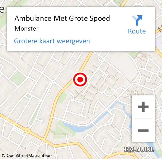 Locatie op kaart van de 112 melding: Ambulance Met Grote Spoed Naar Monster op 23 februari 2024 22:35