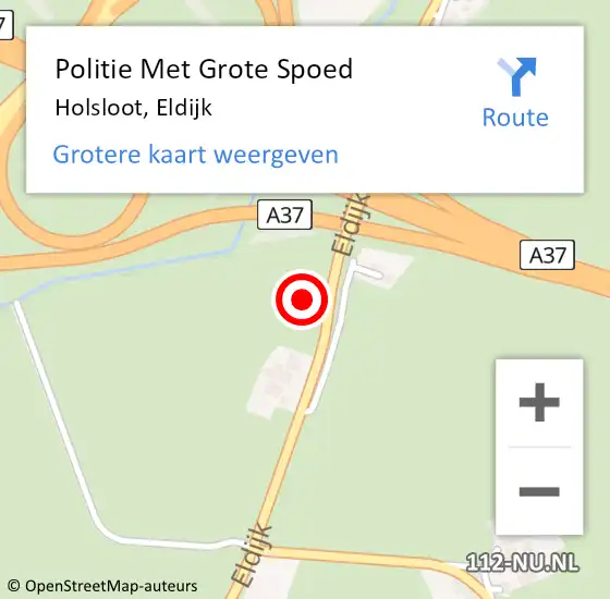 Locatie op kaart van de 112 melding: Politie Met Grote Spoed Naar Holsloot, Eldijk op 23 februari 2024 23:04