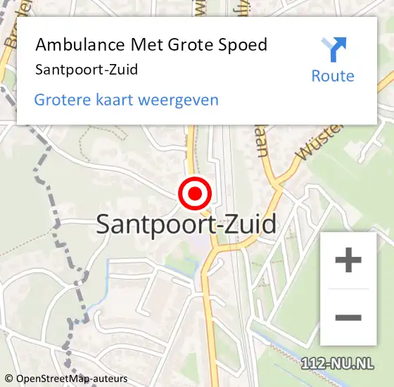 Locatie op kaart van de 112 melding: Ambulance Met Grote Spoed Naar Santpoort-Zuid op 24 februari 2024 01:17
