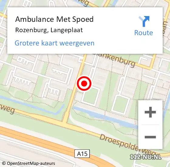 Locatie op kaart van de 112 melding: Ambulance Met Spoed Naar Rozenburg, Langeplaat op 24 februari 2024 02:11