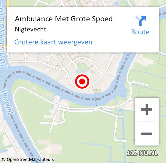 Locatie op kaart van de 112 melding: Ambulance Met Grote Spoed Naar Nigtevecht op 24 februari 2024 06:46