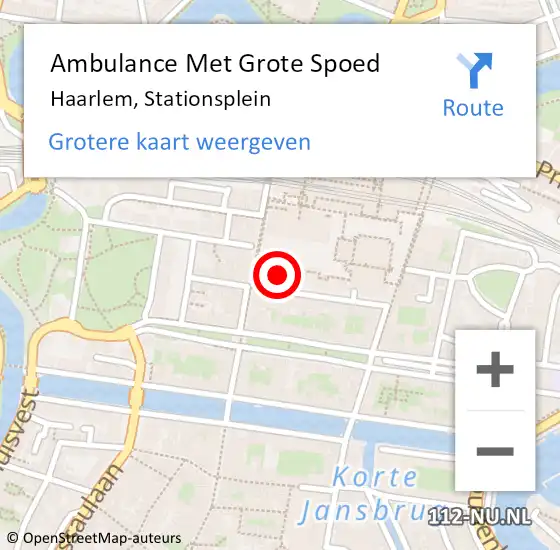 Locatie op kaart van de 112 melding: Ambulance Met Grote Spoed Naar Haarlem, Stationsplein op 24 februari 2024 13:10