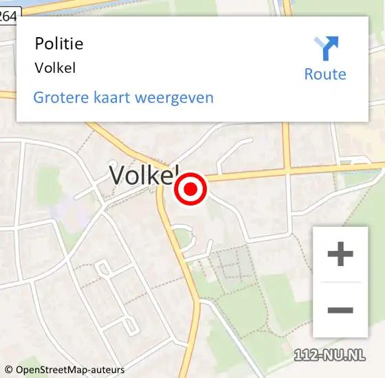 Locatie op kaart van de 112 melding: Politie Volkel op 24 februari 2024 14:02