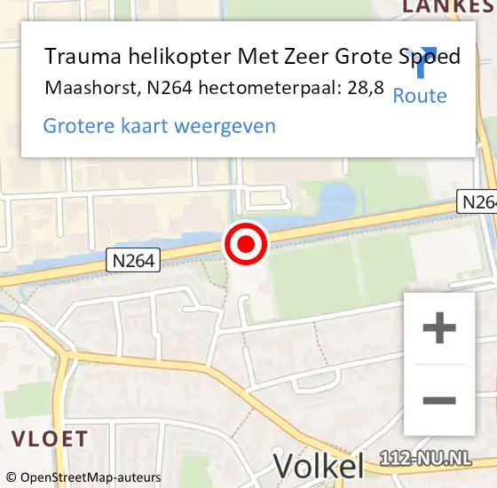 Locatie op kaart van de 112 melding: Trauma helikopter Met Zeer Grote Spoed Naar Maashorst, N264 hectometerpaal: 28,8 op 24 februari 2024 14:05
