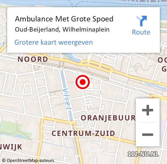 Locatie op kaart van de 112 melding: Ambulance Met Grote Spoed Naar Oud-Beijerland, Wilhelminaplein op 24 februari 2024 14:32