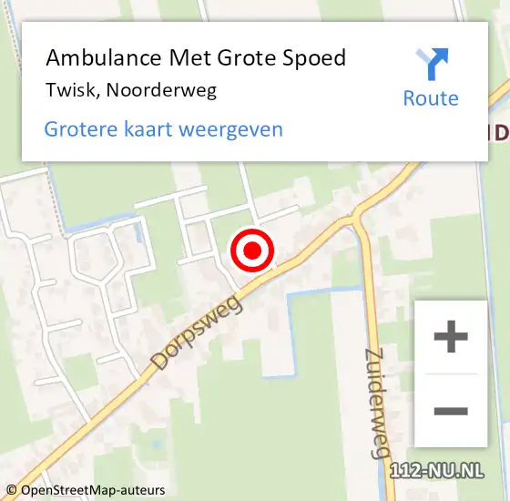 Locatie op kaart van de 112 melding: Ambulance Met Grote Spoed Naar Twisk, Noorderweg op 24 februari 2024 15:04