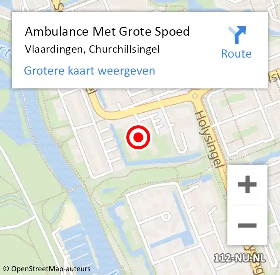 Locatie op kaart van de 112 melding: Ambulance Met Grote Spoed Naar Vlaardingen, Churchillsingel op 24 februari 2024 16:30