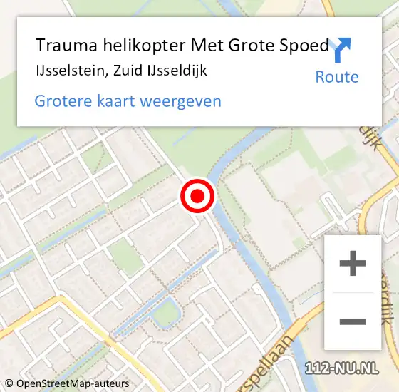Locatie op kaart van de 112 melding: Trauma helikopter Met Grote Spoed Naar IJsselstein, Zuid IJsseldijk op 24 februari 2024 20:14