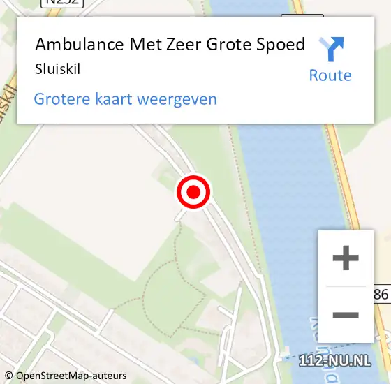 Locatie op kaart van de 112 melding: Ambulance Met Zeer Grote Spoed Naar Sluiskil op 24 februari 2024 20:31