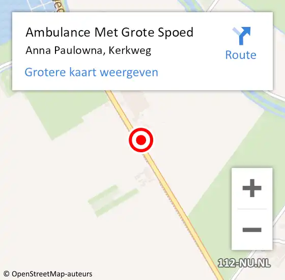 Locatie op kaart van de 112 melding: Ambulance Met Grote Spoed Naar Anna Paulowna, Kerkweg op 24 februari 2024 21:43