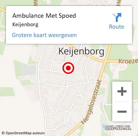 Locatie op kaart van de 112 melding: Ambulance Met Spoed Naar Keijenborg op 24 februari 2024 23:02