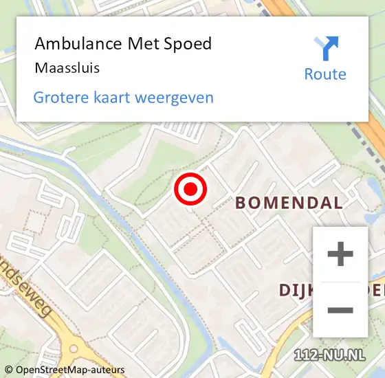 Locatie op kaart van de 112 melding: Ambulance Met Spoed Naar Maassluis op 25 februari 2024 01:34