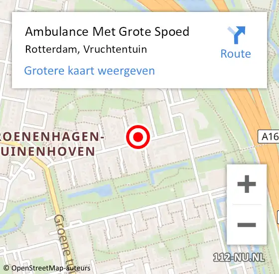 Locatie op kaart van de 112 melding: Ambulance Met Grote Spoed Naar Rotterdam, Vruchtentuin op 25 februari 2024 04:28
