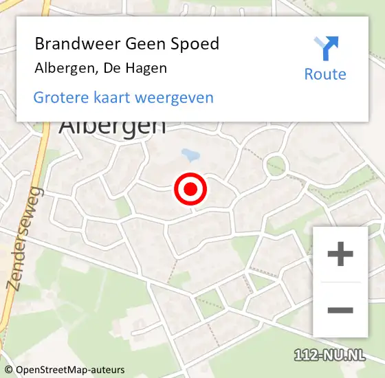 Locatie op kaart van de 112 melding: Brandweer Geen Spoed Naar Albergen, De Hagen op 25 februari 2024 06:00
