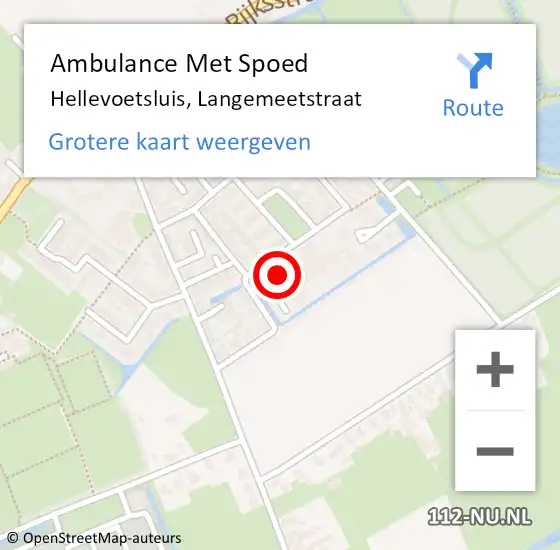 Locatie op kaart van de 112 melding: Ambulance Met Spoed Naar Hellevoetsluis, Langemeetstraat op 25 februari 2024 08:59