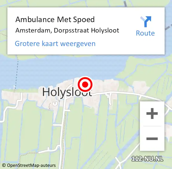 Locatie op kaart van de 112 melding: Ambulance Met Spoed Naar Amsterdam, Dorpsstraat Holysloot op 25 februari 2024 09:04