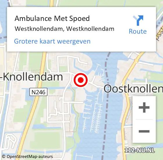 Locatie op kaart van de 112 melding: Ambulance Met Spoed Naar Westknollendam, Westknollendam op 25 februari 2024 09:20