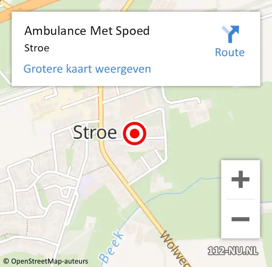 Locatie op kaart van de 112 melding: Ambulance Met Spoed Naar Stroe op 25 februari 2024 09:46