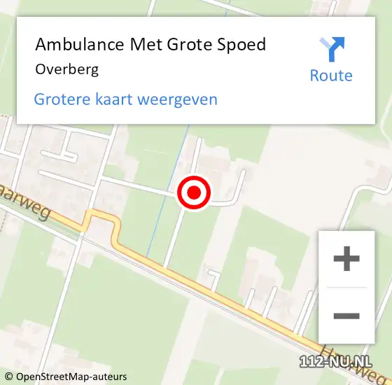 Locatie op kaart van de 112 melding: Ambulance Met Grote Spoed Naar Overberg op 25 februari 2024 09:47