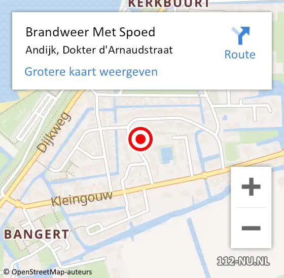 Locatie op kaart van de 112 melding: Brandweer Met Spoed Naar Andijk, Dokter d'Arnaudstraat op 25 februari 2024 10:00