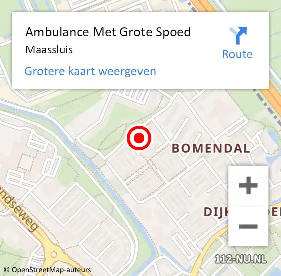 Locatie op kaart van de 112 melding: Ambulance Met Grote Spoed Naar Maassluis op 25 februari 2024 10:01