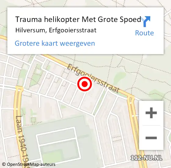 Locatie op kaart van de 112 melding: Trauma helikopter Met Grote Spoed Naar Hilversum, Erfgooiersstraat op 25 februari 2024 10:29