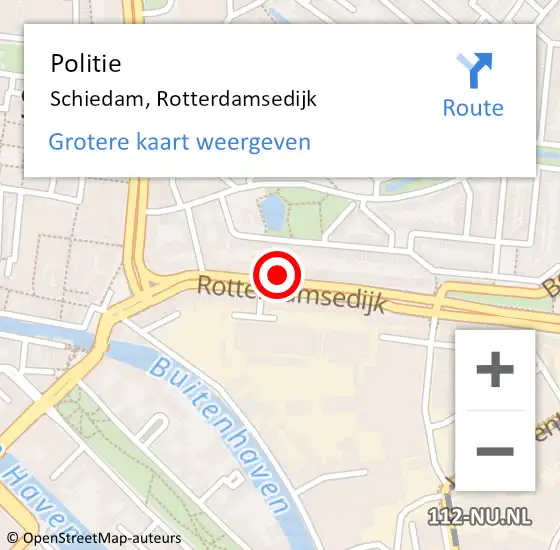 Locatie op kaart van de 112 melding: Politie Schiedam, Rotterdamsedijk op 25 februari 2024 11:43