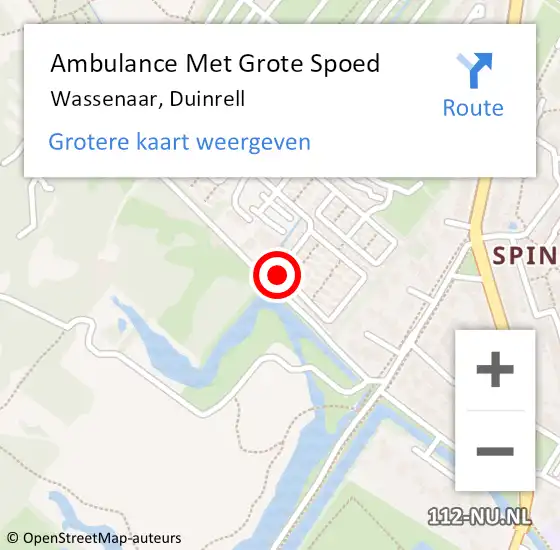 Locatie op kaart van de 112 melding: Ambulance Met Grote Spoed Naar Wassenaar, Duinrell op 25 februari 2024 11:54