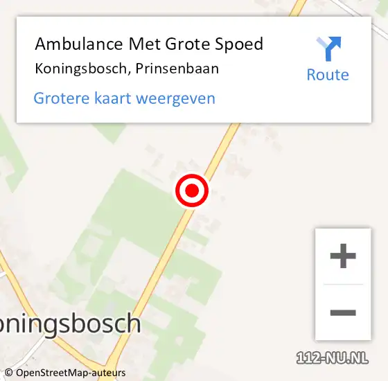 Locatie op kaart van de 112 melding: Ambulance Met Grote Spoed Naar Koningsbosch, Prinsenbaan op 25 februari 2024 12:24