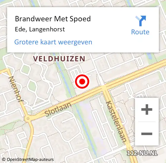 Locatie op kaart van de 112 melding: Brandweer Met Spoed Naar Ede, Langenhorst op 25 februari 2024 12:48