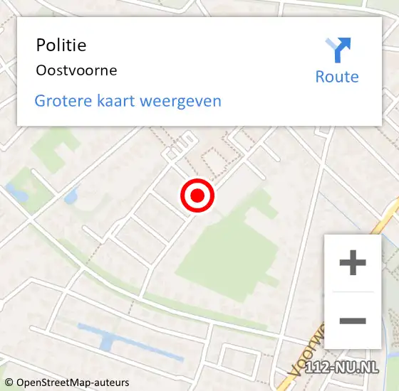 Locatie op kaart van de 112 melding: Politie Oostvoorne op 25 februari 2024 13:39