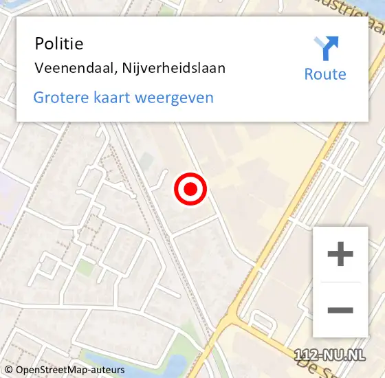 Locatie op kaart van de 112 melding: Politie Veenendaal, Nijverheidslaan op 25 februari 2024 13:56