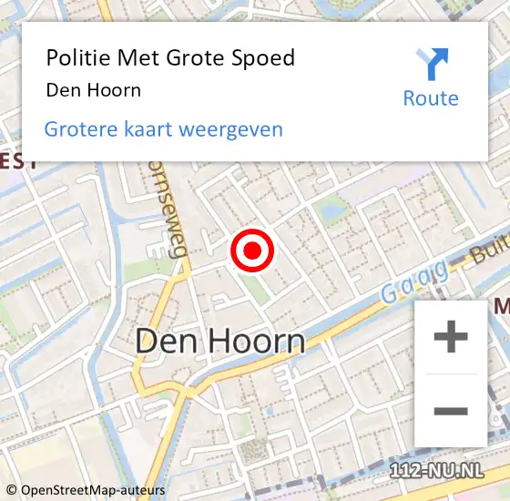 Locatie op kaart van de 112 melding: Politie Met Grote Spoed Naar Den Hoorn op 25 februari 2024 14:55