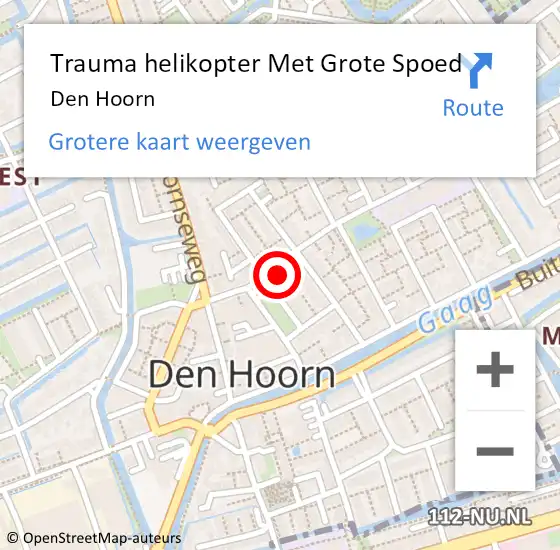 Locatie op kaart van de 112 melding: Trauma helikopter Met Grote Spoed Naar Den Hoorn op 25 februari 2024 14:57