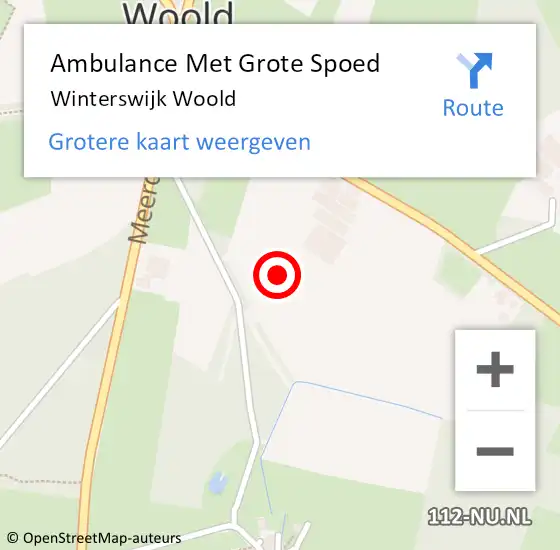 Locatie op kaart van de 112 melding: Ambulance Met Grote Spoed Naar Winterswijk Woold op 25 februari 2024 15:03
