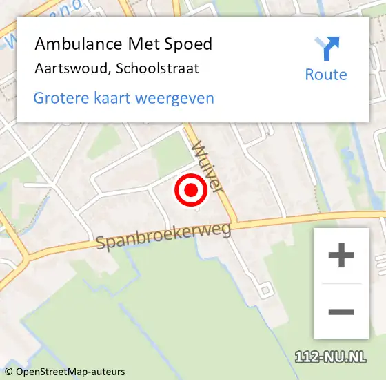 Locatie op kaart van de 112 melding: Ambulance Met Spoed Naar Aartswoud, Schoolstraat op 25 februari 2024 16:55