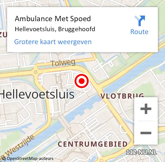 Locatie op kaart van de 112 melding: Ambulance Met Spoed Naar Hellevoetsluis, Bruggehoofd op 25 februari 2024 17:59