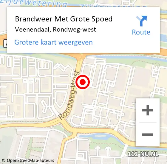 Locatie op kaart van de 112 melding: Brandweer Met Grote Spoed Naar Veenendaal, Rondweg-west op 25 februari 2024 18:08
