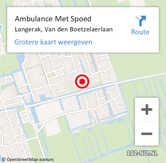 Locatie op kaart van de 112 melding: Ambulance Met Spoed Naar Langerak, Van den Boetzelaerlaan op 25 februari 2024 19:52