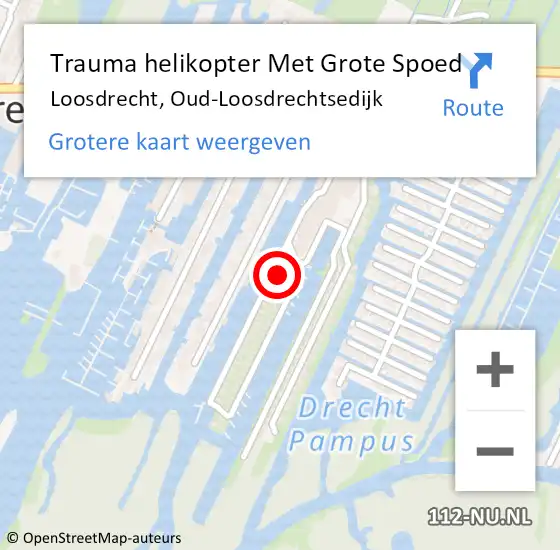 Locatie op kaart van de 112 melding: Trauma helikopter Met Grote Spoed Naar Loosdrecht, Oud-Loosdrechtsedijk op 25 februari 2024 20:25