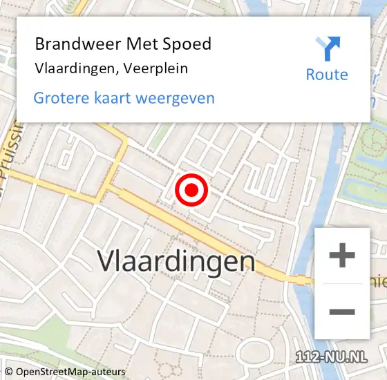 Locatie op kaart van de 112 melding: Brandweer Met Spoed Naar Vlaardingen, Veerplein op 25 februari 2024 21:01